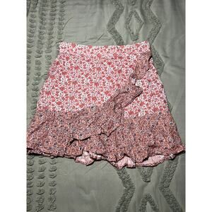 Sim & Sam floral ruffle dainty feminine fairy cottagecore romantic mini skirt XS